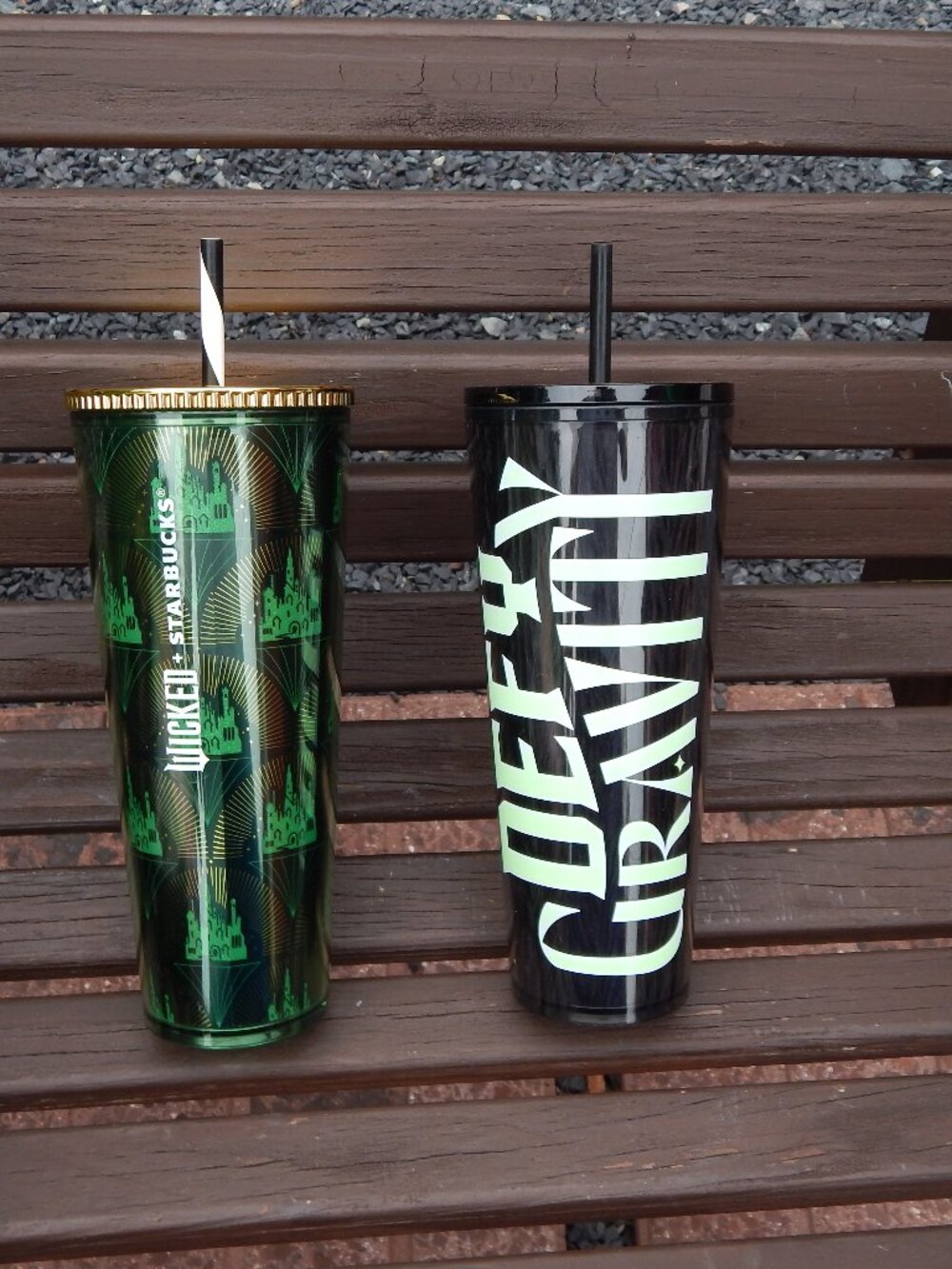 Starbucks WICKED Defy Gravity & Emerald City Tumblers w/Straws & Lids